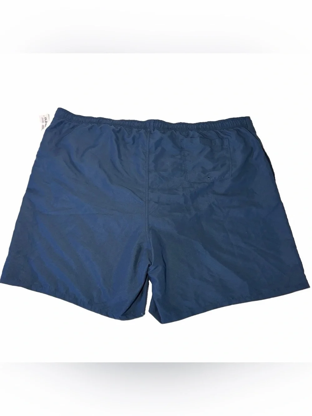 NWT Old Navy Men's 4XL Blue Solid Swim Trunks Elastic Waist Drawstring Lined